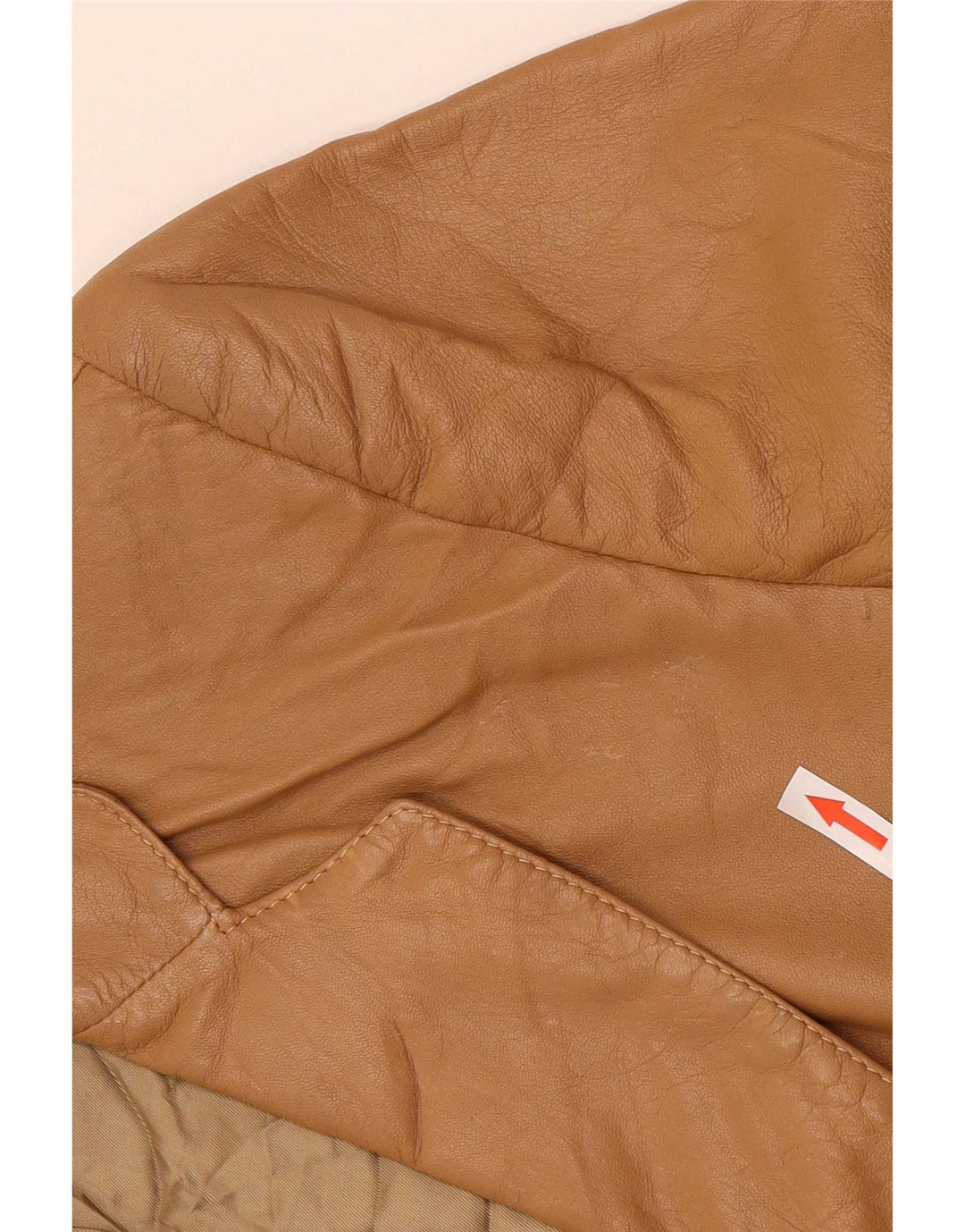 Vintage Herren 2-Knopf-Lederblazer IT 48 Mittelbeige