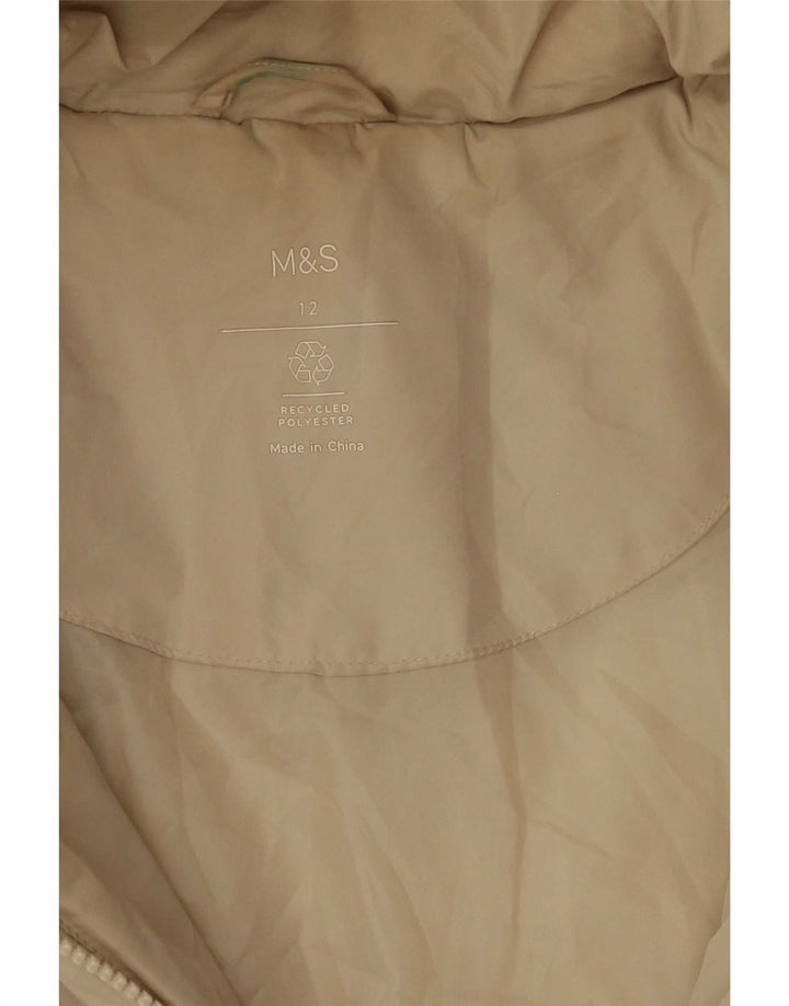 Marks & Spencer Wattierte Damenjacke mit Kapuze, UK 12, Mittel, gebrochenes Weiß