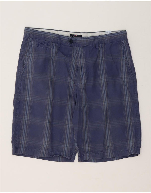 Marks & Spencer Herren Blue Harbor Chinoshorts W34 Large Marineblau kariert