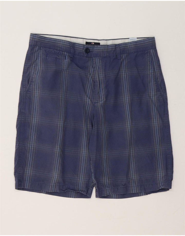 Marks & Spencer Herren Blue Harbor Chinoshorts W34 Large Marineblau kariert