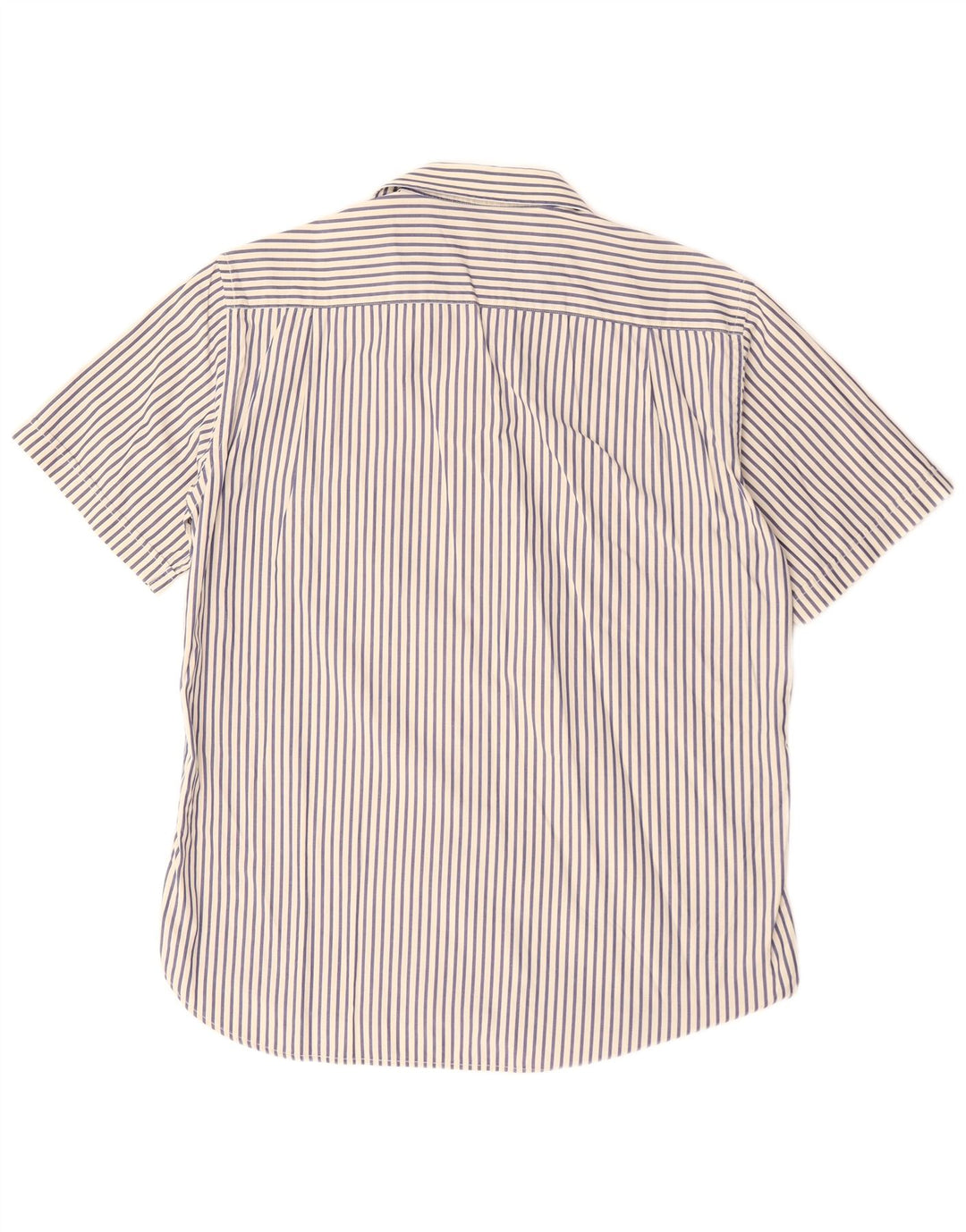 Paul & Shark Herren-Kurzarmhemd, groß, marineblau, Nadelstreifen-Baumwolle