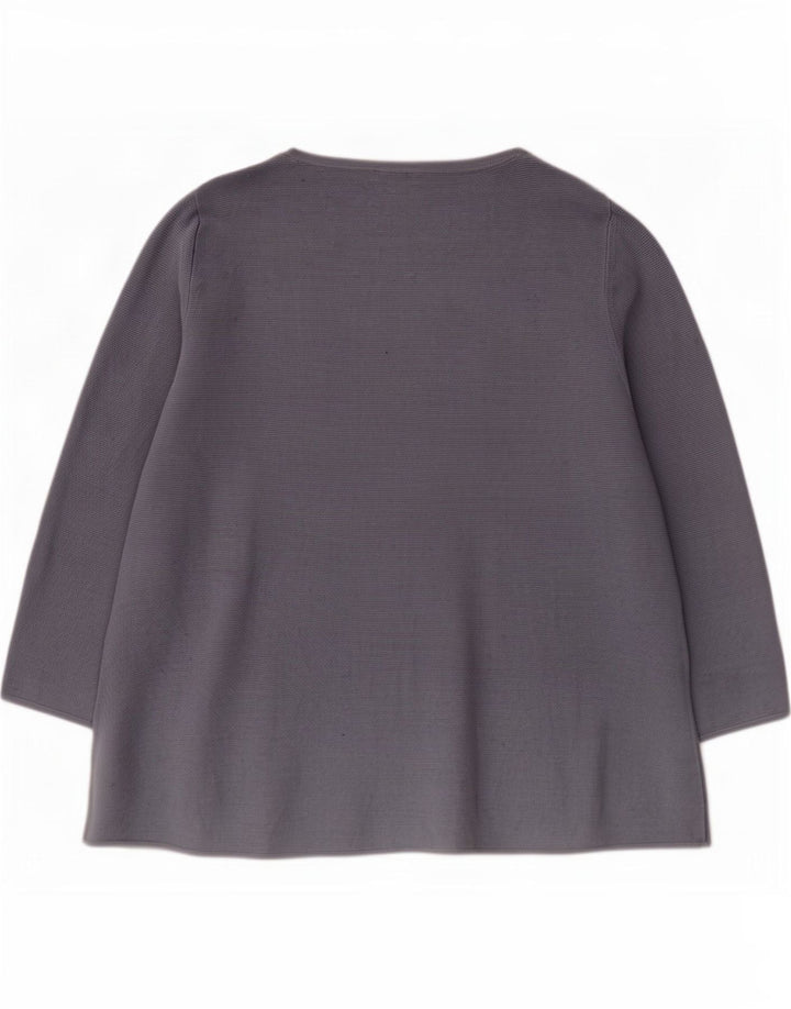 Cos Damen-Top, 3/4-Ärmel, UK-Größe 16, Größe L, Grau, Baumwolle