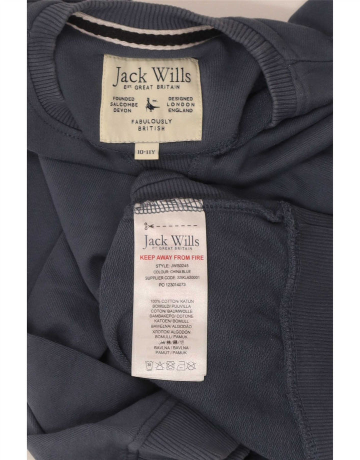 Jack Wills Jungen-Sweatshirt mit Grafik, reguläre Passform, Blau, 10–11 Jahre