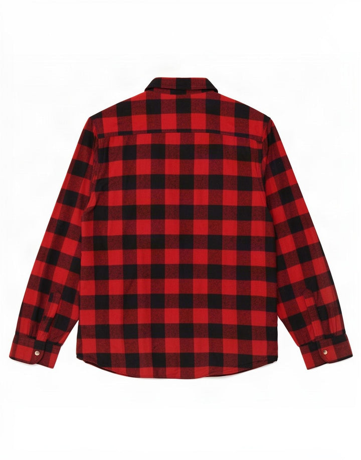 Identisches Herren-Flanellhemd XL aus roter Gingham-Baumwolle