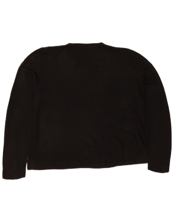 Marks & Spencer Damen-Pullover mit Rundhalsausschnitt, Gr. 40, Größe L, Schwarz, Acryl