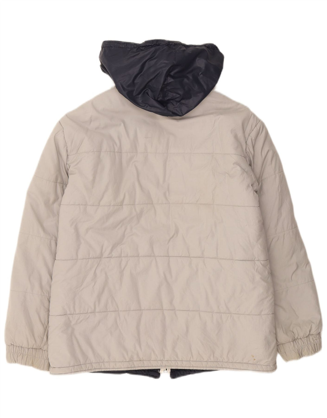 Fila Wattierte Herrenjacke mit Kapuze, UK 38, mittelgraue Baumwolle