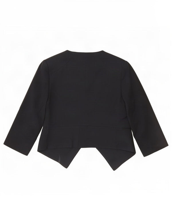 Whistles Womens 3/4 Sleeve Open Bolero Jacket UK 10 Small Black Viscose