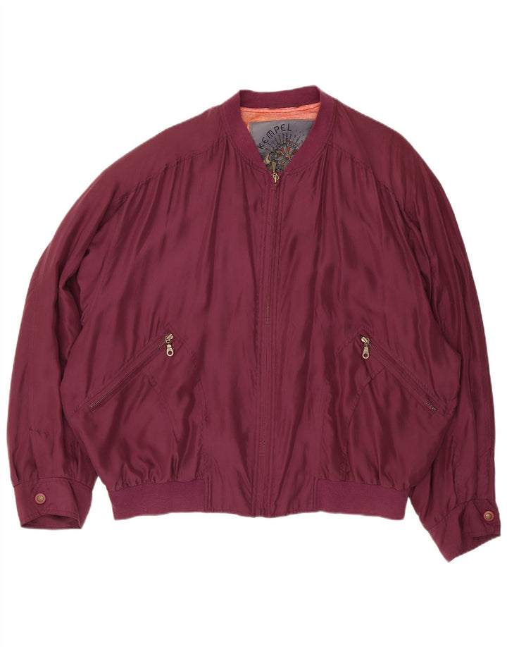 Kempel Herren Bomberjacke UK 42 XL Burgund Seide