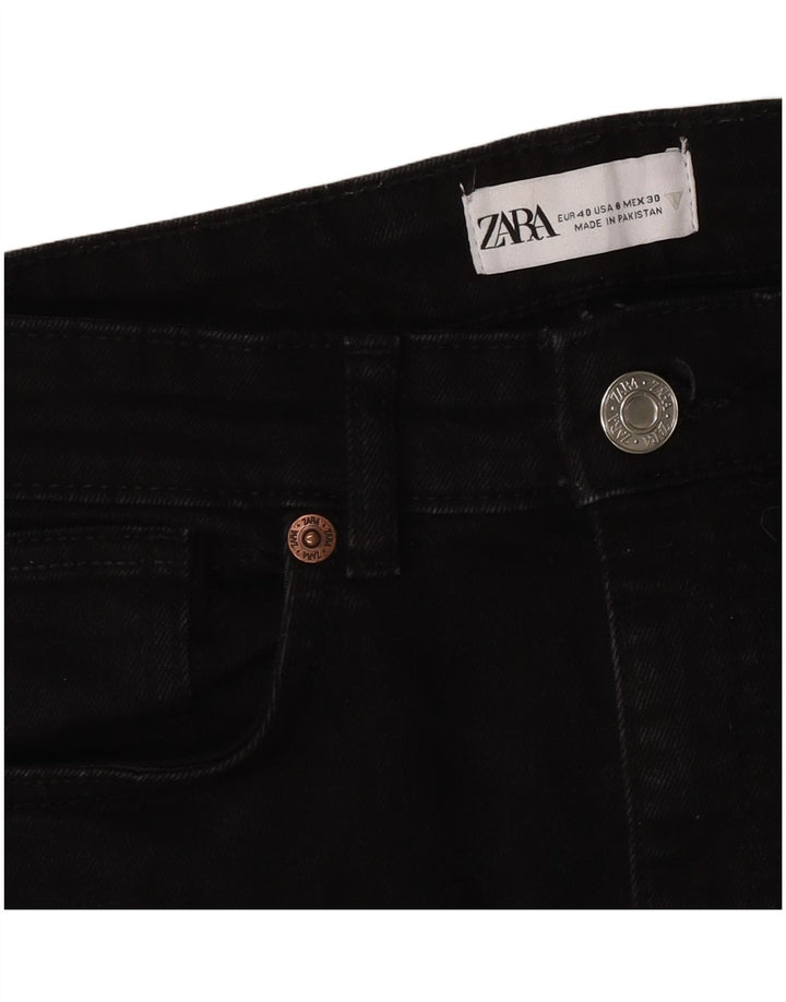 Zara Damen Straight Jeans EU 40 Medium W30 L26 Schwarz