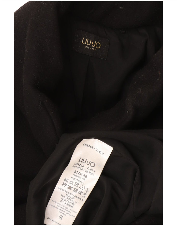 Liu Jo Damen Mantel IT 48 XL Schwarze Wolle