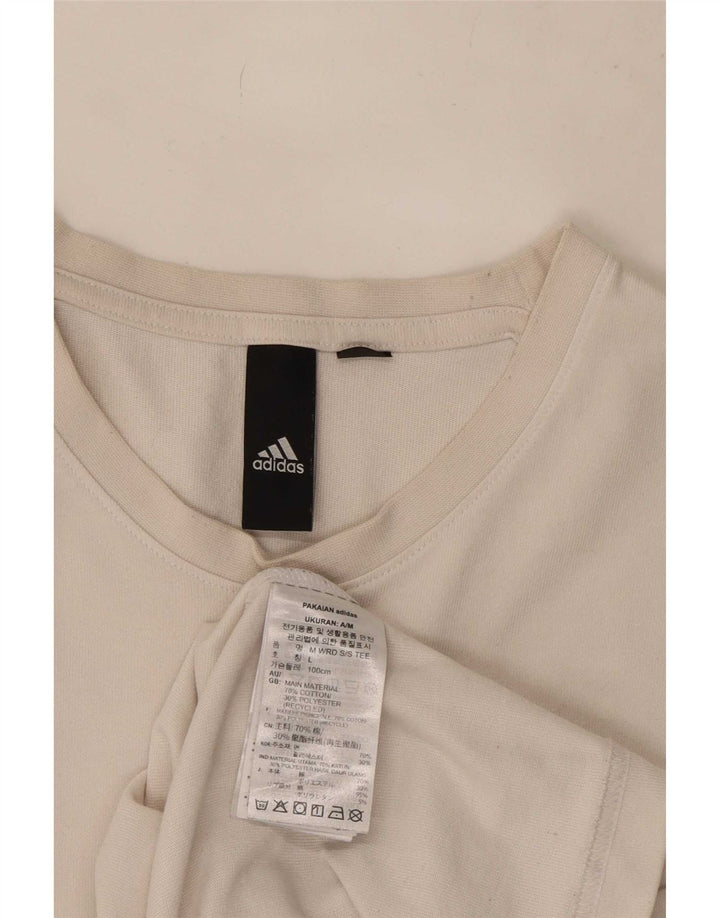 Adidas Herren T-Shirt mit Grafik, groß, aus weißer Baumwolle