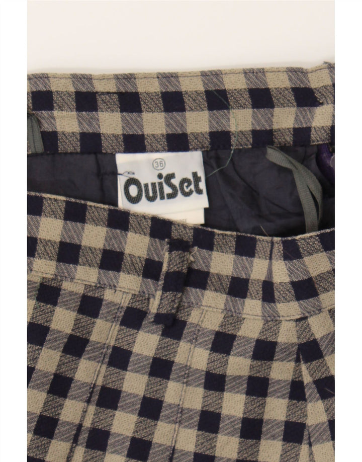 OUI SET Womens Pencil Skirt EU 36 Small W26  Navy Blue Gingham Polyester Vintage Oui Set and Second-Hand Oui Set from Messina Hembry 