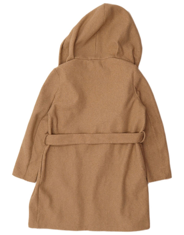 Zara Damen-Übergroßer Mantel mit Kapuze, UK 10, Größe S, Beige, Polyester