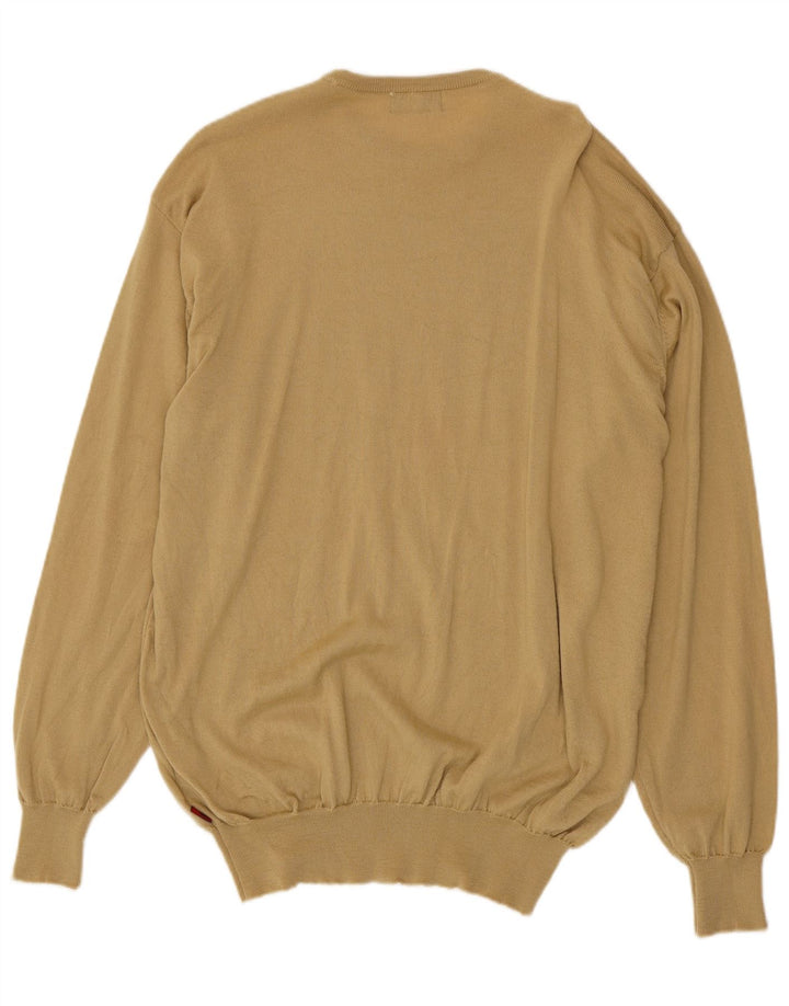 Kappa Herren-Pullover mit Rundhalsausschnitt, 2XL, beige Schurwolle