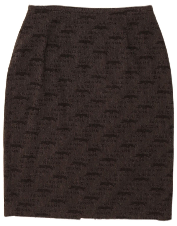 KRIZIA JEANS Grafischer Bleistiftrock für Damen, UK 12, Mittel W28, Grau