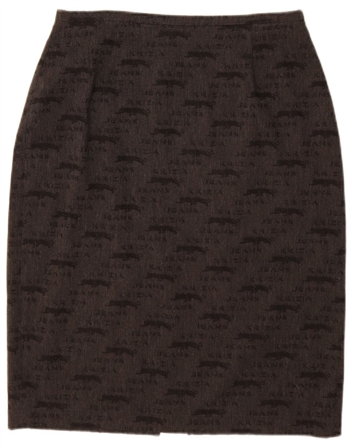 KRIZIA JEANS Grafischer Bleistiftrock für Damen, UK 12, Mittel W28, Grau