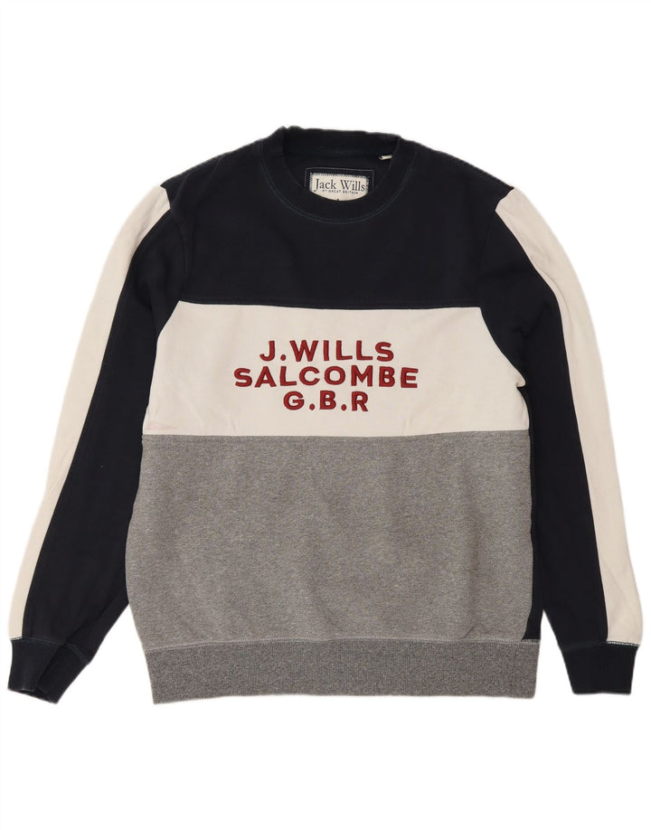 Jack Wills Salcombe-Sweatshirt für Herren, groß, Marineblau, Farbblock