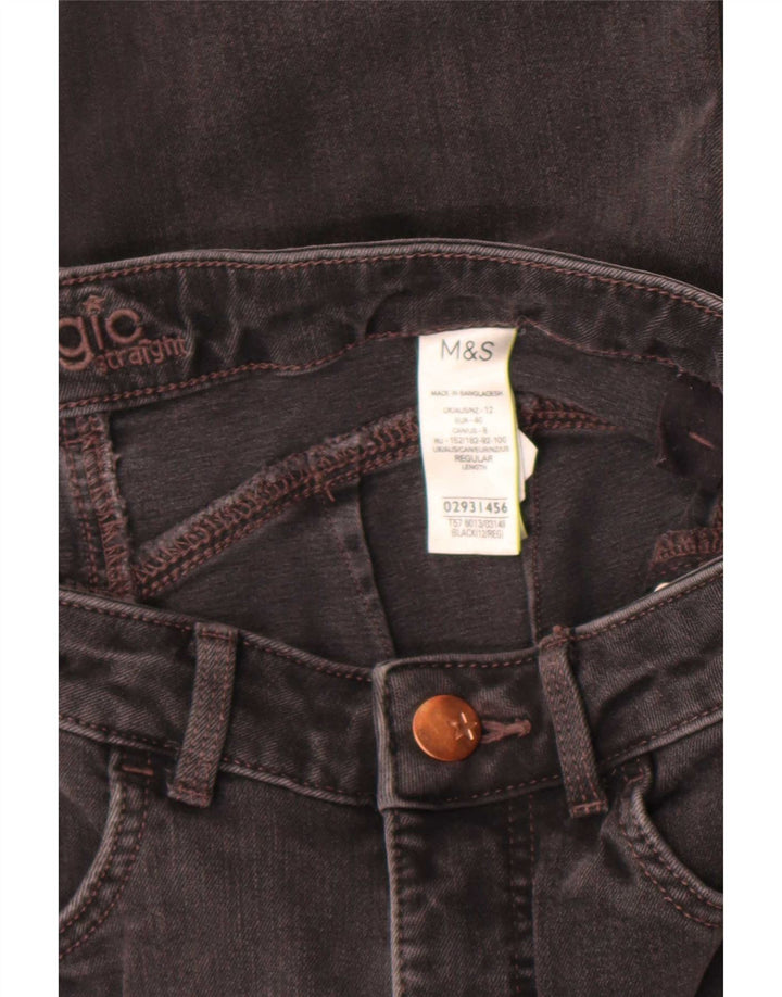 Marks & Spencer Damen Slim Jeans UK 12 Medium W30 L28 Schwarze Baumwolle