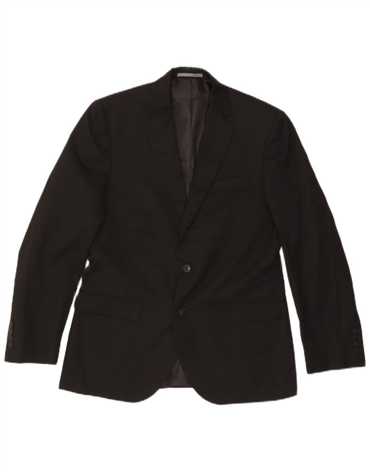Marks & Spencer Herren-Blazer mit 2 Knöpfen, reguläre Passform, UK 38, mittelschwarz