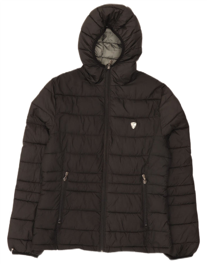 Lotto Damen-Kapuzenjacke, wattiert, UK 14, Mittelschwarz, Polyester
