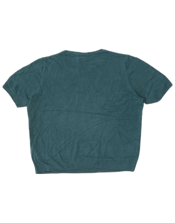 Marks & Spencer Damen T-Shirt Top UK 14 Large Grün Acryl