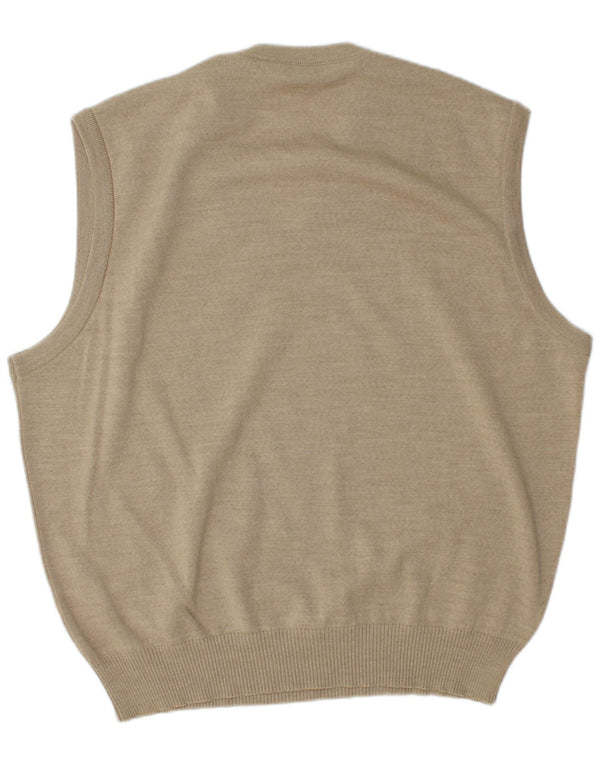 Marz Herren Weste Tank Top EU 56 XL Beige Schurwolle