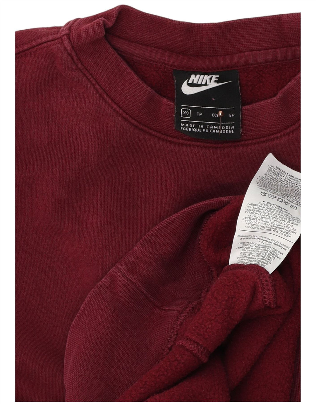 NIKE Herren Sweatshirt Pullover XS Burgund Baumwolle