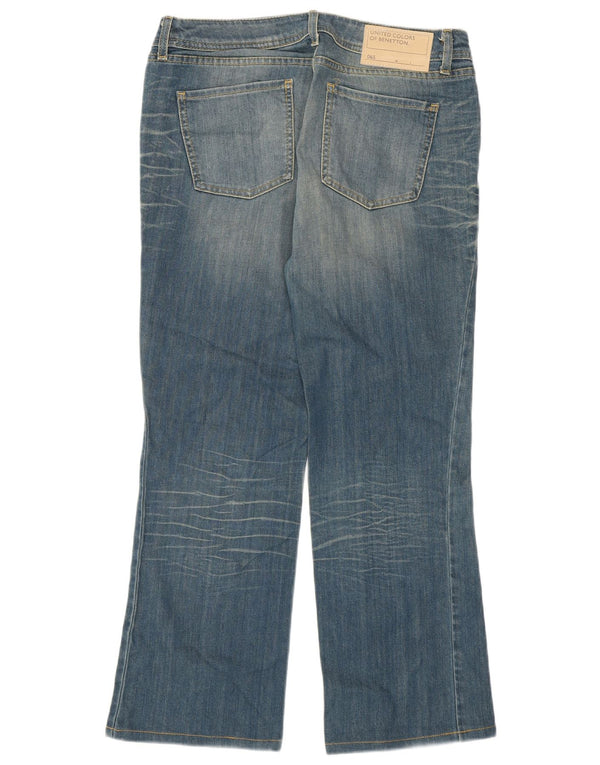 Benetton Damen Bootcut Jeans W29 L27 Blaue Baumwolle