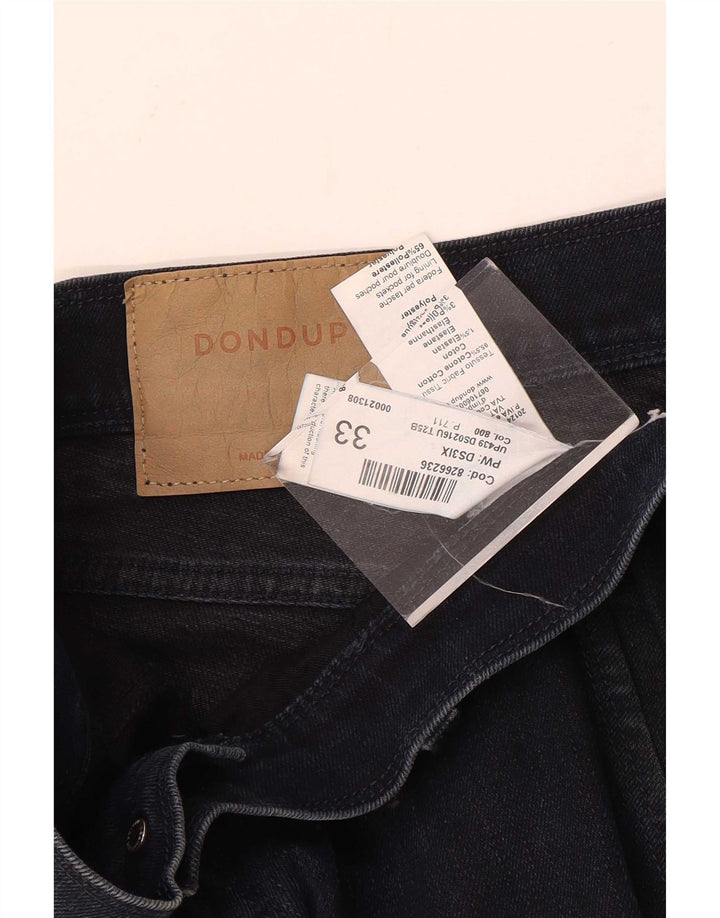 Dondup Herren Straight Jeans W33 L34 Marineblaue Baumwolle