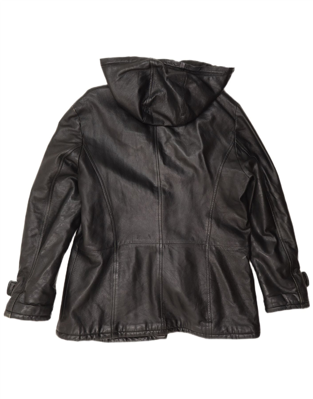 Pellitalia Damen Lederjacke mit Kapuze UK 18 XL Schwarz