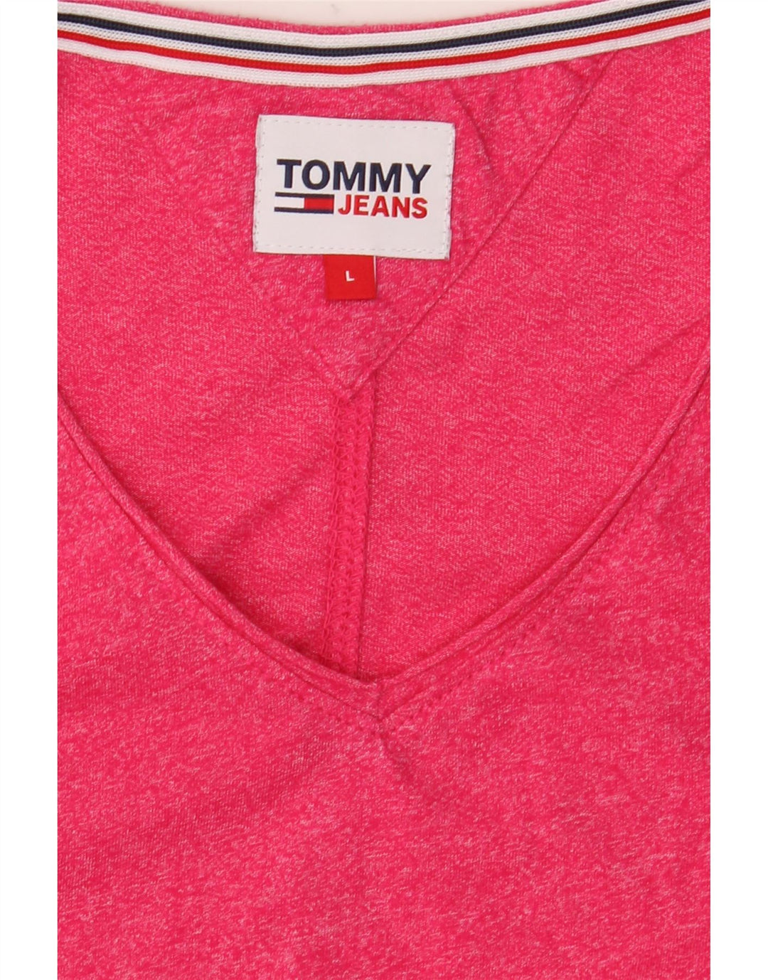 Tommy Hilfiger Herren-T-Shirt-Oberteil, groß, rosa meliert