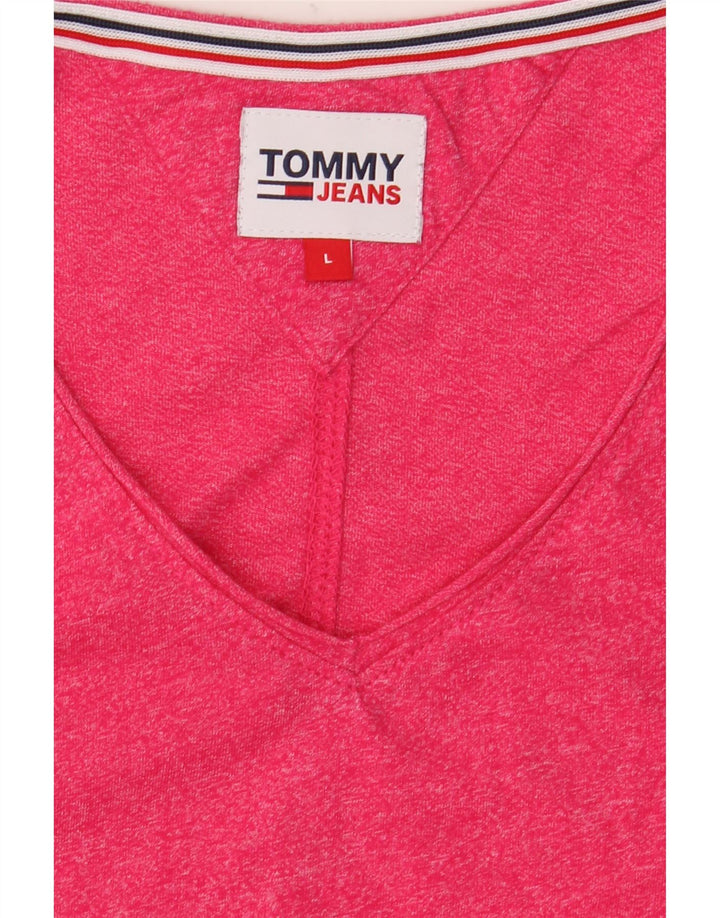 Tommy Hilfiger Herren-T-Shirt-Oberteil, groß, rosa meliert