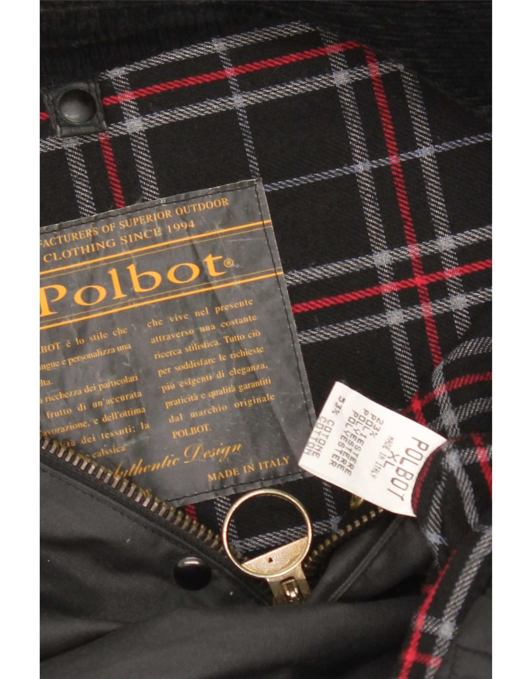Polbot Herrenjacke aus gewachster Baumwolle, UK 42 XL, Schwarz