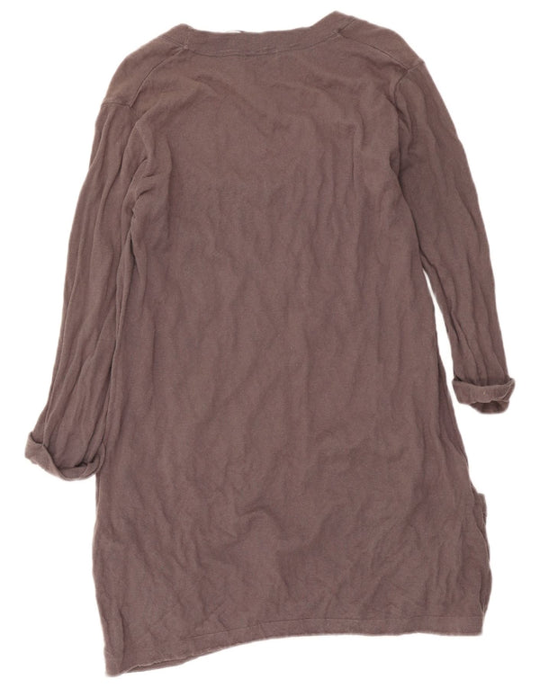 Cos Damen-Pulloverkleid mit 3/4-Ärmeln, übergroß, Größe S, Grau, Baumwolle