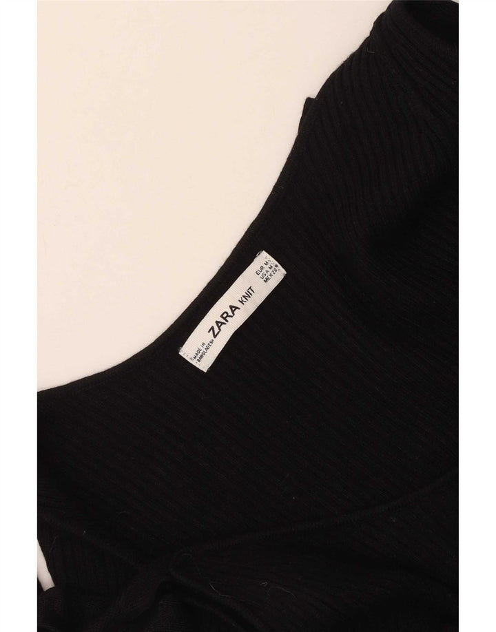 Zara Damen Cami Top UK 12 Medium Schwarz