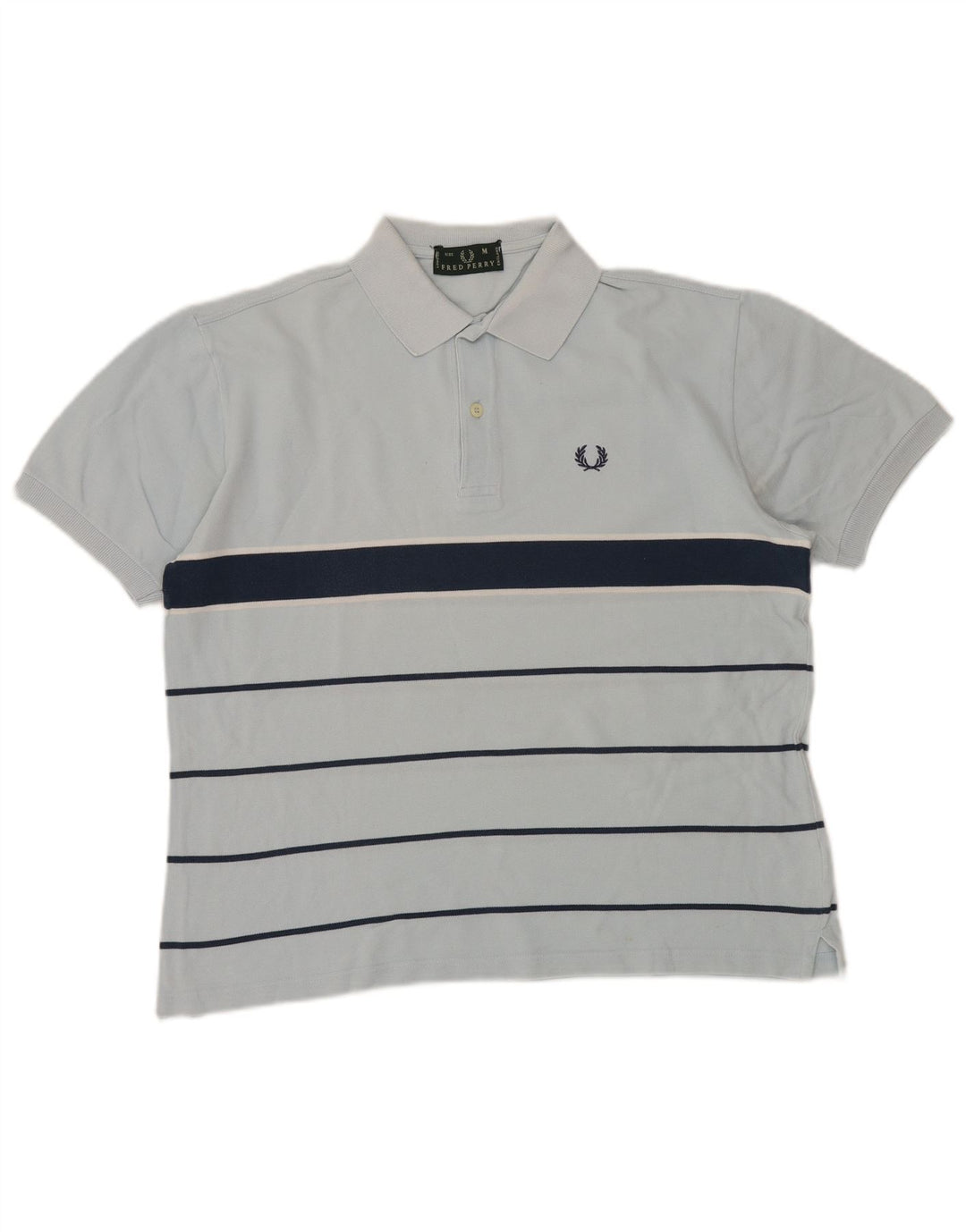 Fred Perry Herren-Poloshirt aus mittelblauer, gestreifter Baumwolle