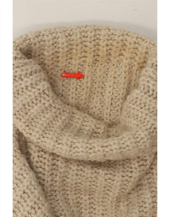 ZARA Womens Crop Roll Neck Jumper Sweater UK 10 Small Beige Vintage Zara and Second-Hand Zara from Messina Hembry 