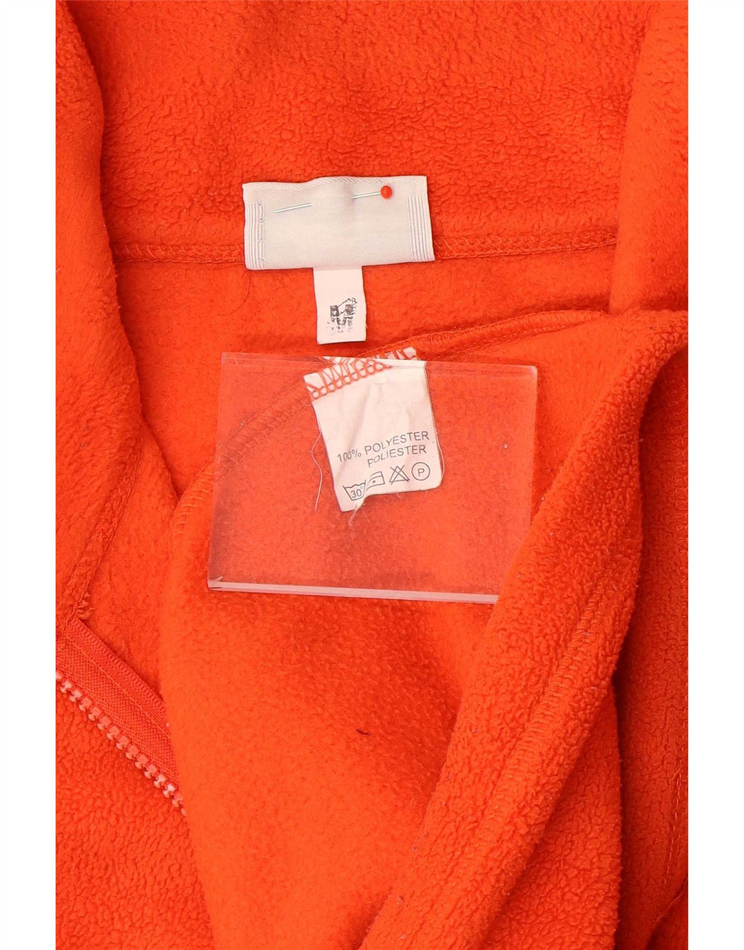 Asics Herren-Fleecepullover mit Reißverschluss am Hals, mittelorangefarbenes Polyester