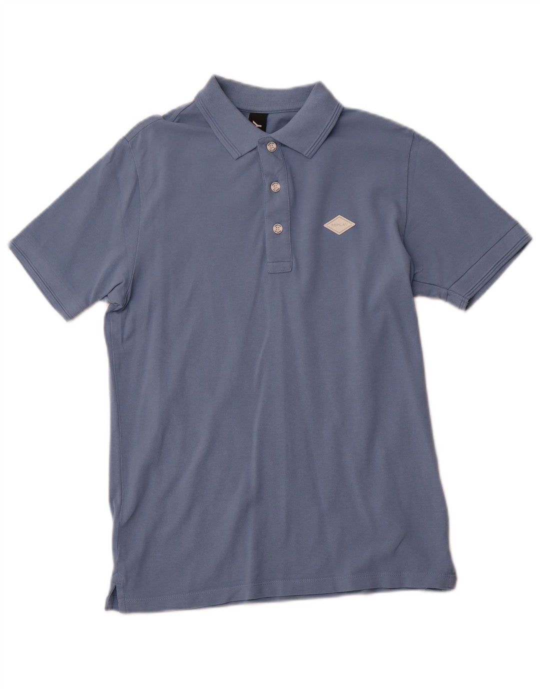 REPLAY Herren-Poloshirt, kleine blaue Baumwolle