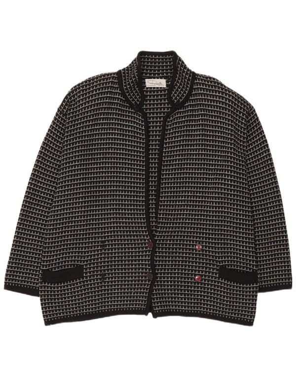Settebello Herren-Strickjacke XL, schwarz kariert, Acryl