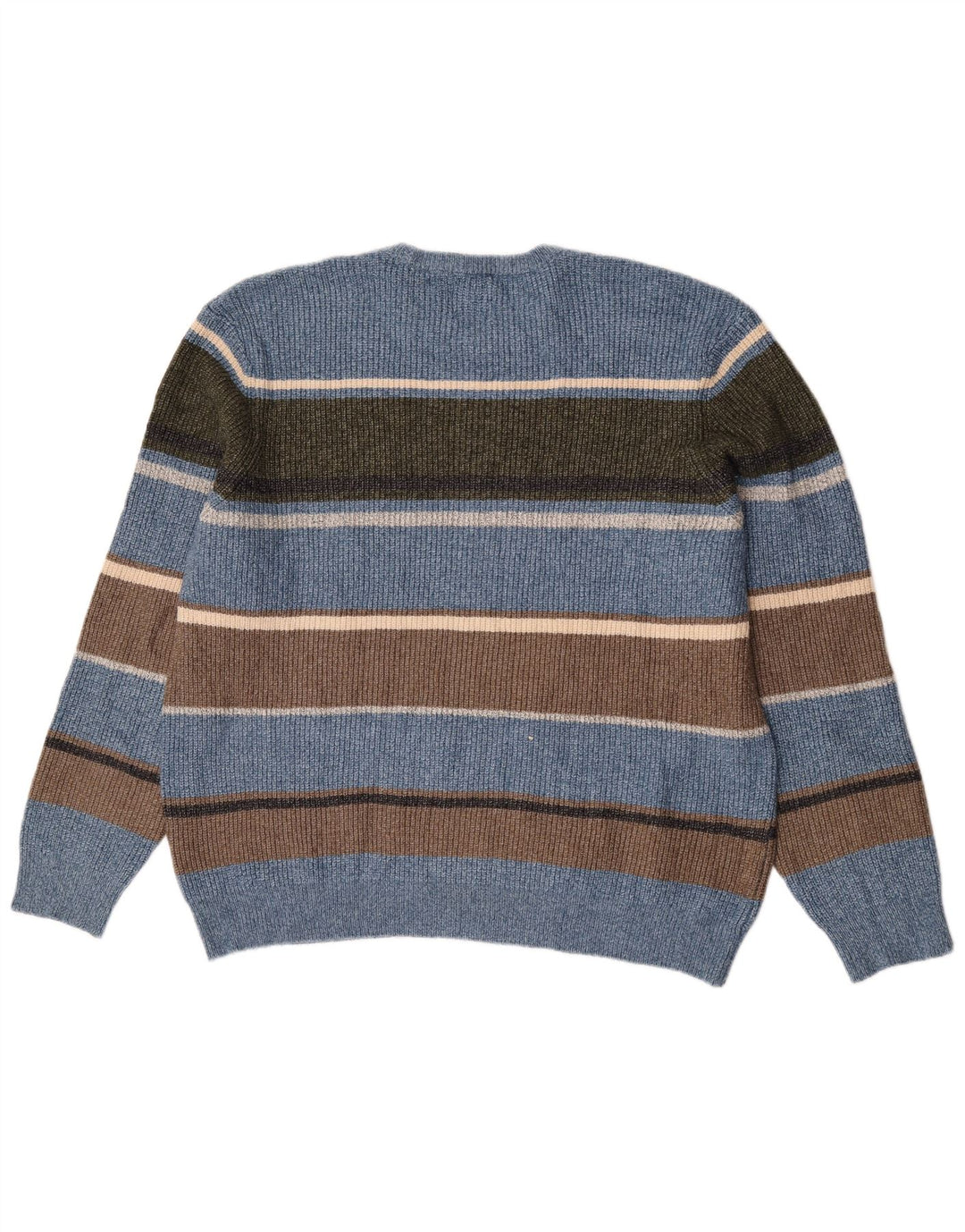 Marks & Spencer Herren-Pullover mit Rundhalsausschnitt, 2XL, blau gestreift, Polyamid