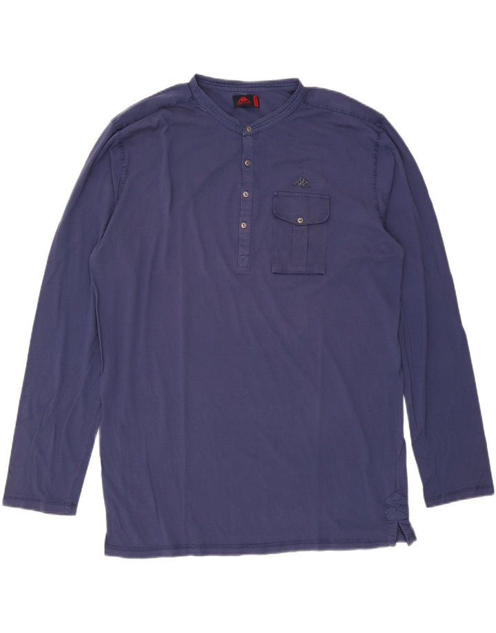 Kappa Herren Top Langarm 2XL Blau Baumwolle