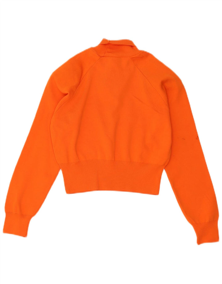 Zara Damen Crop Rollkragenpullover Pullover UK 10 Small Orange Polyester