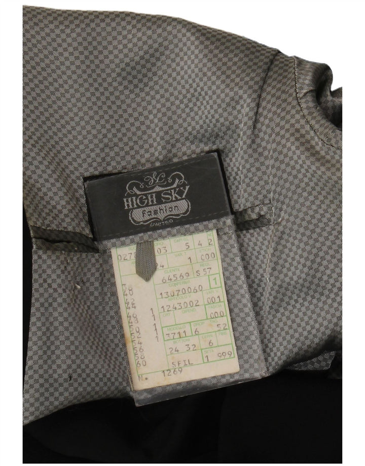 High Sky Herren-Blazer mit 1 Knopf, IT 52 XL, schwarze Schurwolle