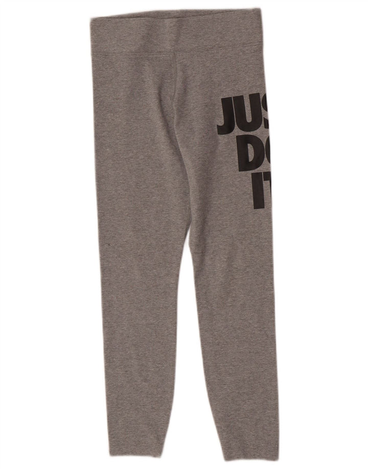 Nike Womens Graphic Leggings UK 8 Small Grau gefleckte Baumwolle