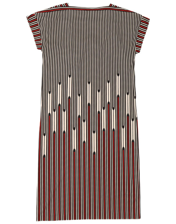 Vintage Damen Etuikleid IT 48 XL Schwarz gestreift