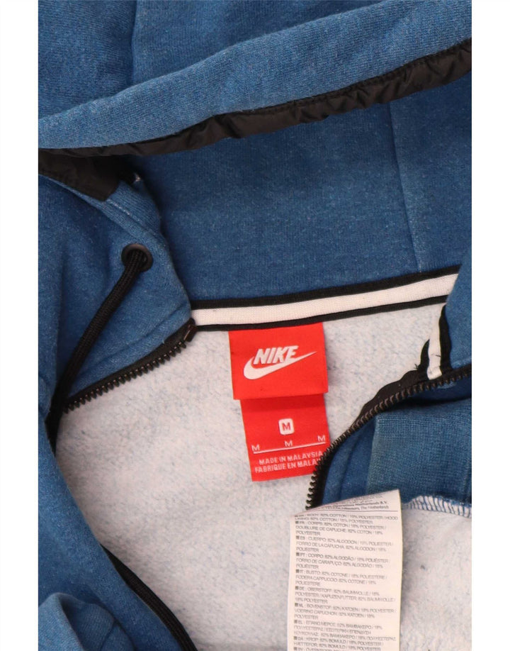 Nike Herren-Kapuzenpullover mit Reißverschluss, mittelblaue Colourblock-Baumwolle