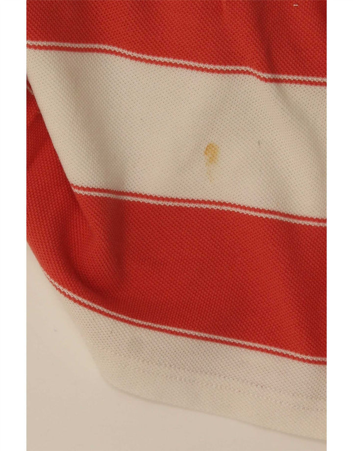 Fat Face Herren-Poloshirt, groß, rot gestreift, Baumwolle