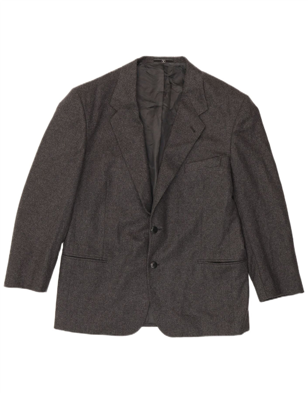 Valentino Herren-Blazer mit 2 Knöpfen, 2 Knöpfe, IT 54, 2XL, graue Schurwolle