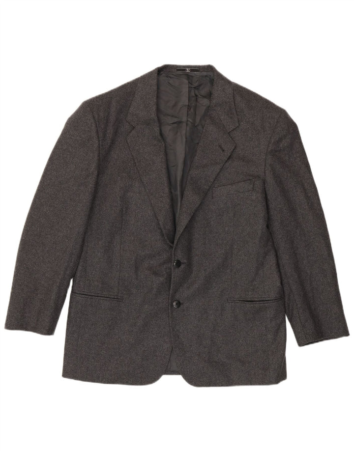 Valentino Herren-Blazer mit 2 Knöpfen, 2 Knöpfe, IT 54, 2XL, graue Schurwolle